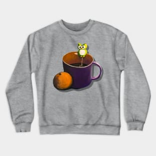 Night owl green owl purple mug Crewneck Sweatshirt